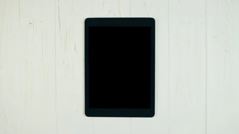 A Finger Swipes On a Tablet Screen With Alpha Channel. Zoom In Gesture Stock-Footage 72268492
