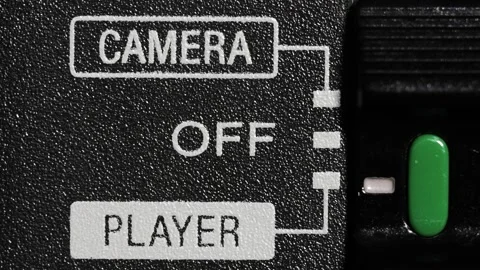 Finger Switches Camcorder Mode Selector From Camera To Player Stock Footage 332382625