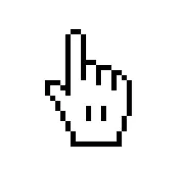 Finger Tap Cursor Pixel Icon Stock Illustration