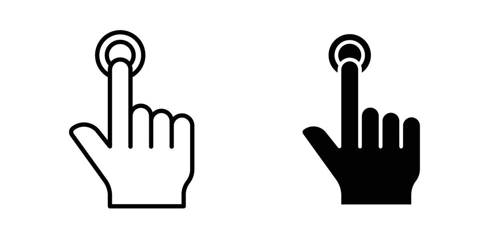 Finger tap icon for design projects and web UI Illustrazione stock
