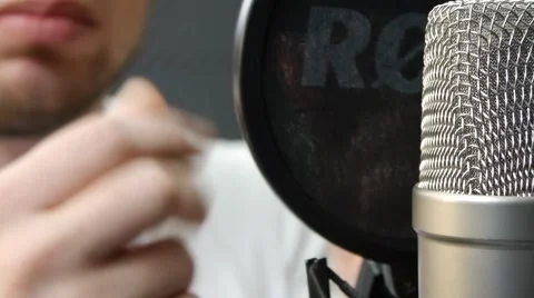 Finger tap the MIC Stock Footage 64274891