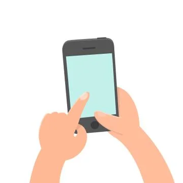 Finger tap on the screen. Smartphone. Stock Illustration