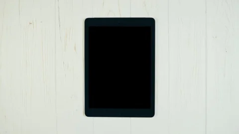 A Finger Tap On a Tablet Screen With Alpha Channel Video stock 72285472