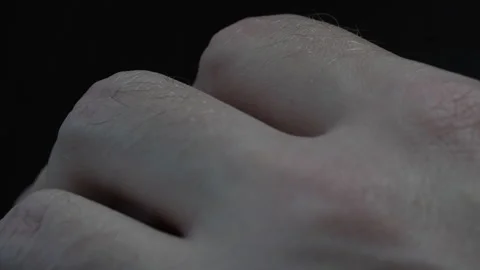 Finger Tapping On Desk Or Table Macro Hand Close Up Stock Footage 251662640