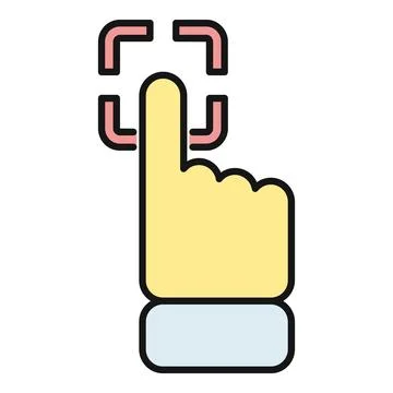 Finger tapping digital interface icon for selection Stock Illustration
