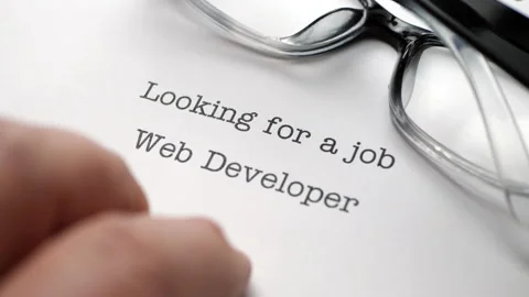 Finger tapping on job web developer Stock Footage 167922544