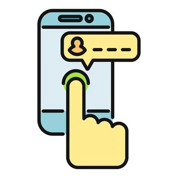 Finger tapping smartphone creating new contact notification Stock Illustration