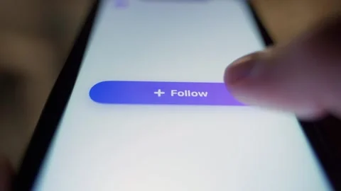 Finger tapping subscribe button on smartphone screen close-up Stock Footage 340388669
