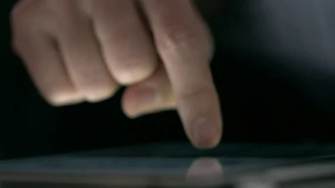 Finger tapping tablet Stock Footage 74625826