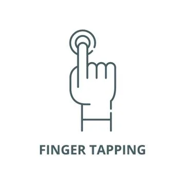Finger tapping vector line icon, linear concept, outline sign, symbol Stock Illustration