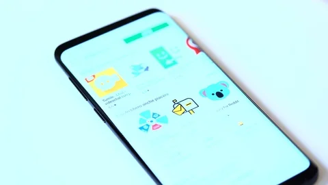 Finger tapping the Vero icon to open the application on a smartphone. Stock Footage 108564209