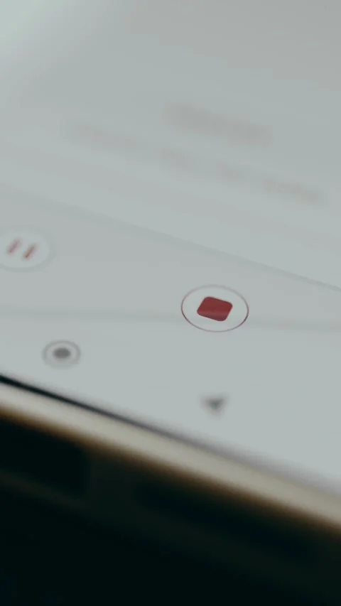 Finger taps the recording style icon, recording audio Stock Footage 329286356
