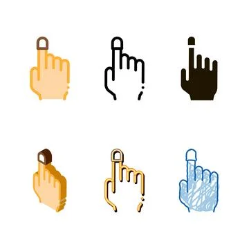 Finger thimble icon forms vector outline Ilustração Stock