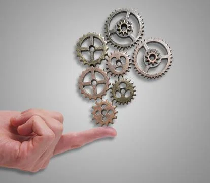 Finger tip gears Stock Photos