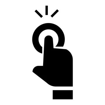 Finger touch cursor icon, simple style Stock Illustration