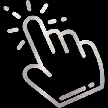 Finger touch gesture digital press click silhouette metallic illustration Illustrazione stock