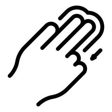 Finger touch icon outline vector. Digital screen Stock Illustration