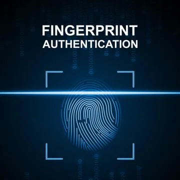 Finger touch id with binary code Stockillustratie