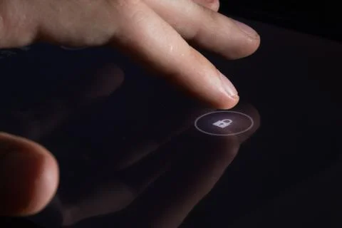 Finger Touch Key Button Lock Screen Tablet Interface DIgital Unlock Stock Photos