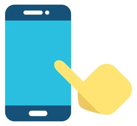 Finger touch phone screen. Smartphone gesture icon Stock Illustration