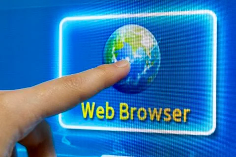 Finger touch screen Stock Photos