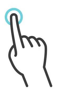 Finger touch screen. Tap hand gesture icon Stock Illustration