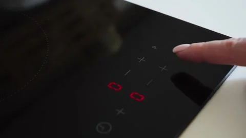 Finger touch sensor button on the induction or electric lever. Stock Footage 311126588