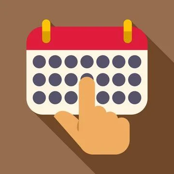Finger touching calendar for planning important appointment date Illustrazione stock