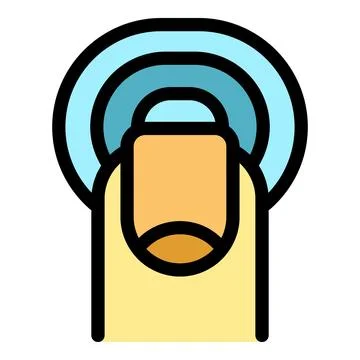 Finger touching a digital button, mobile phone screen, touch screen technolog Stock Illustration