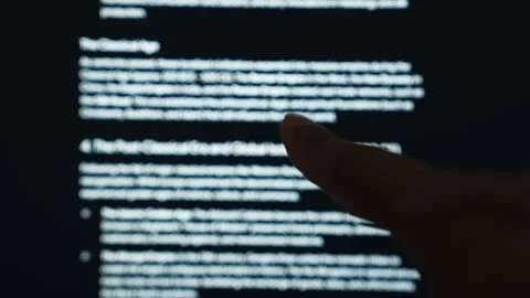 Finger touching a digital screen with artificial intelligence. Stock Footage 338054362