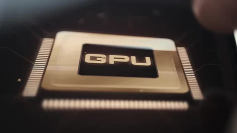 Finger Touching GPU Processor Chip On Circuit Board 4K Stock Footage 341334927