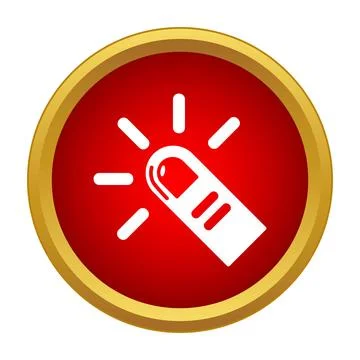 Finger touching a highlighted point on a red button Stock Illustration