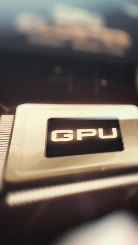Finger Touching Large GPU Processor Chip 4K Stock Footage 341335952