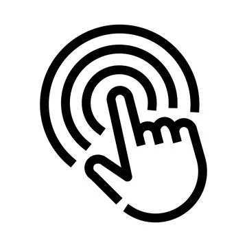 Finger touching screen for digital interaction concept Stock Illustration