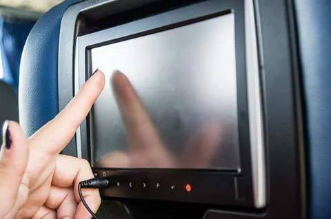 Finger touching screen Stock Photos