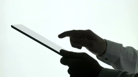Finger Touching Tablet Computer Touchscreen Stock Footage 59564853