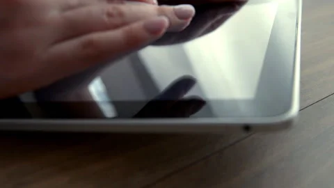  finger touching tablet computer touchscreen Stock Footage 88825941