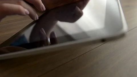  finger touching tablet computer touchscreen Stock Footage 88825999