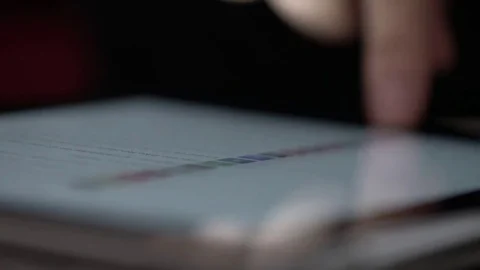 Finger touching tablet Stock Footage 74623981