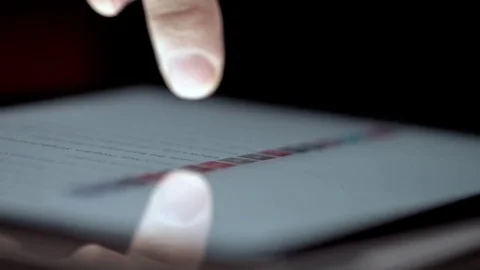 Finger touching tablet Stock Footage 74625045