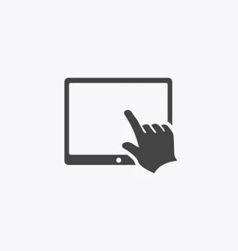 Finger touching tablet screen. Stock Illustration