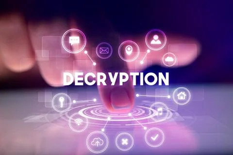 Finger touching tablet with web technology icons concept Stock Photos