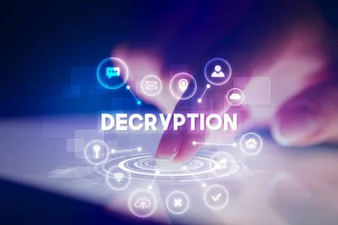 Finger touching tablet with web technology icons concept Stock Photos