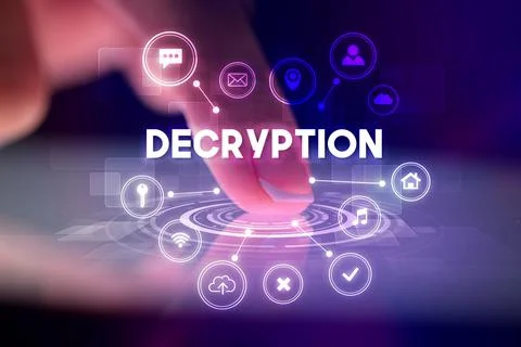 Finger touching tablet with web technology icons concept Stock Photos