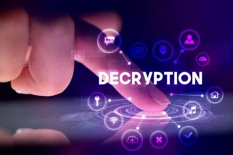 Finger touching tablet with web technology icons concept Stock Photos