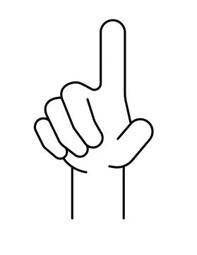 Finger touching, thin line icon vector illustration Stock Illustration
