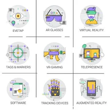 Finger Tracking Device Access Icon Set Modern Visual Technology Collection Stockillustratie