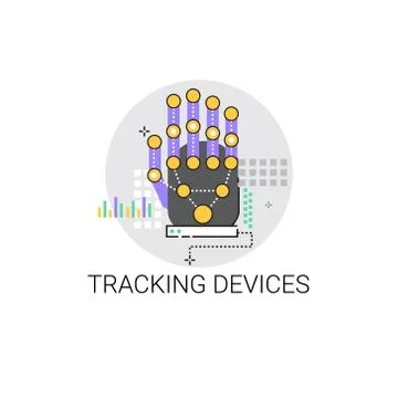 Finger Tracking Device Access Technology Icon Stock Illustration