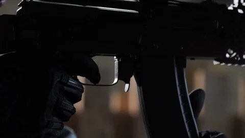 Finger on the trigger Stock Footage 75332875