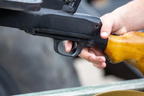 Finger on the trigger Stock-Fotos